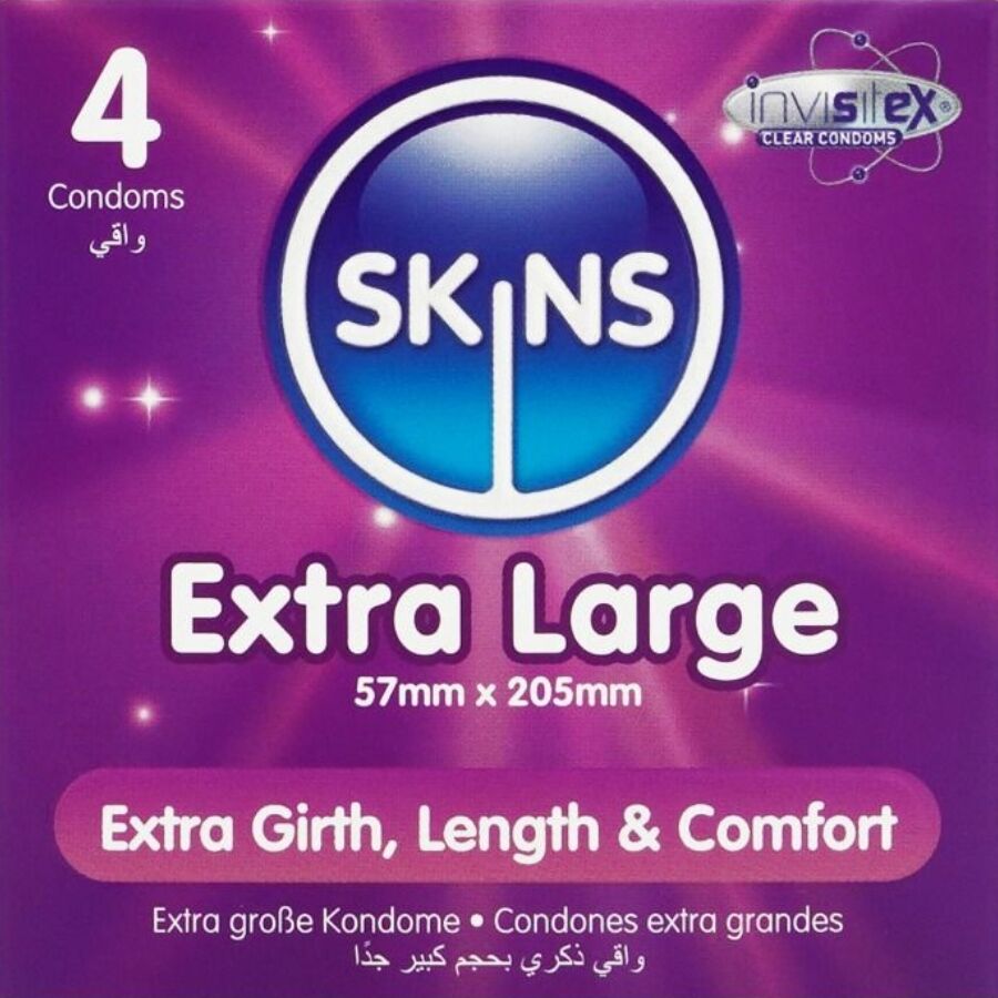 SKINS – EXTRA LARGE PREMIUM CONDOMS PACK 4