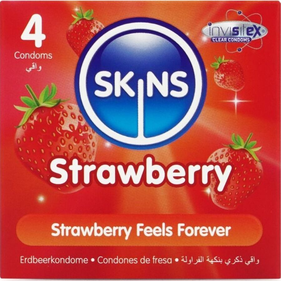 SKINS – STRAWBERRY PREMIUM CONDOMS PACK 4