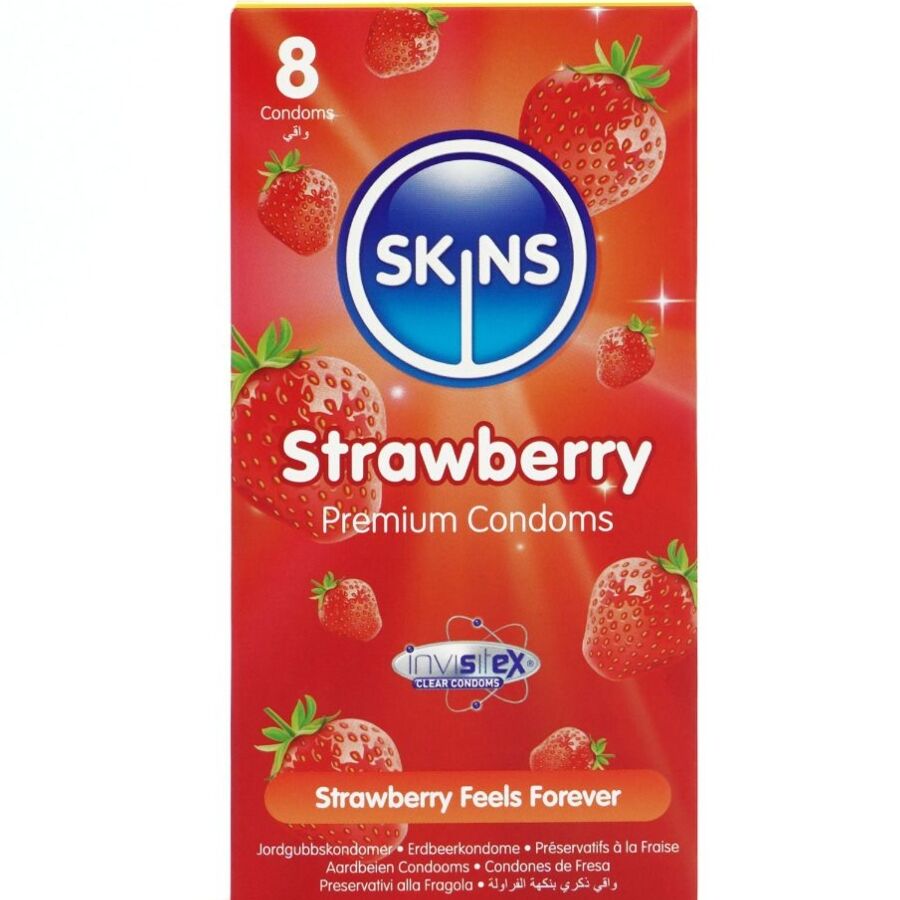 SKINS – STRAWBERRY PREMIUM CONDOMS PACK 8