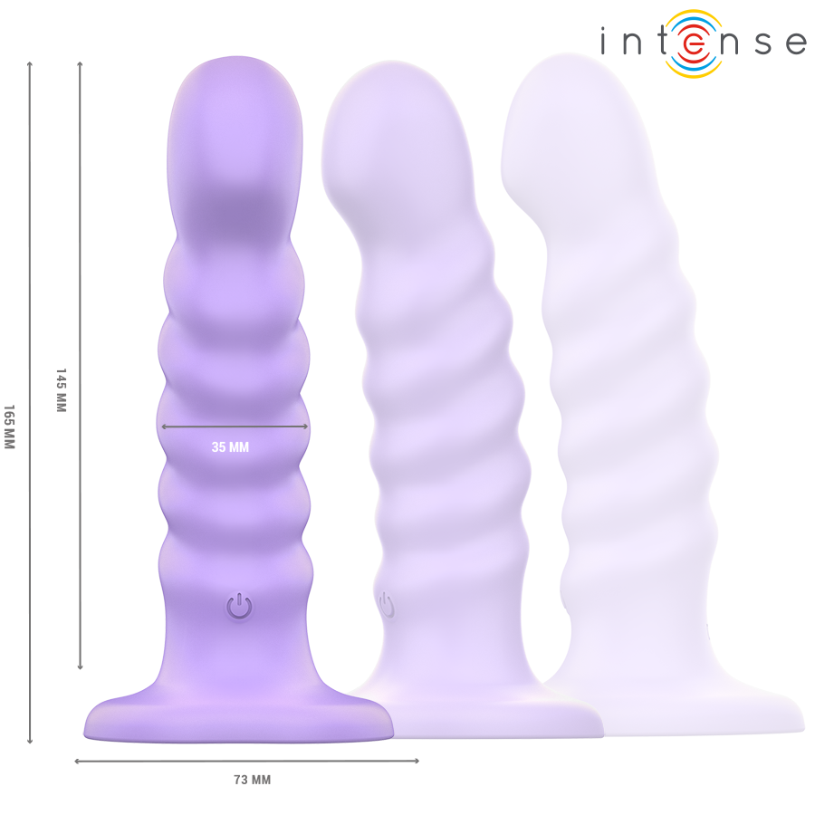 INTENSE – BRENDA VIBRATOR SIZE M SPIRAL DESIGN 10 VIBRATIONS PURPLE REMOTE CONTROL