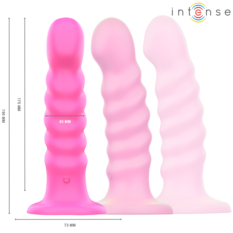 INTENSE – CINDY VIBRATOR SIZE L SPIRAL DESIGN 10 VIBRATIONS PINK REMOTE CONTROL