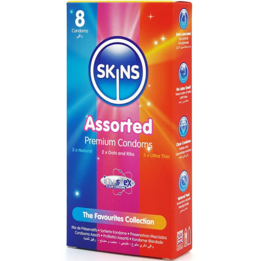 SKINS – ASSORTED PREMIUM CONDOMS PACK 8