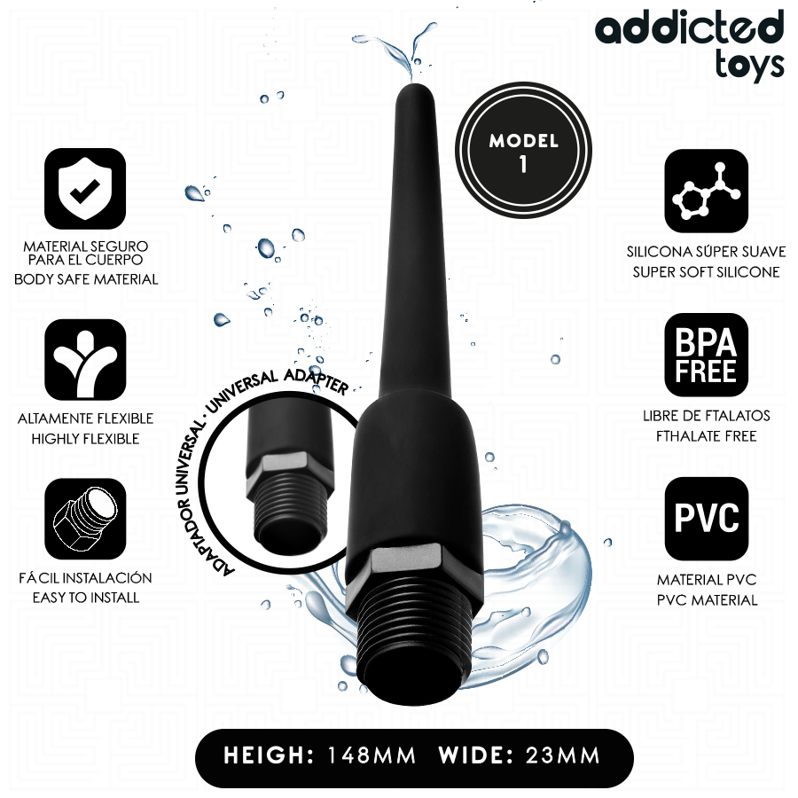 ADDICTED TOYS – ANAL CLEANER WITH UNIVERSAL ADAPTER MODEL 1