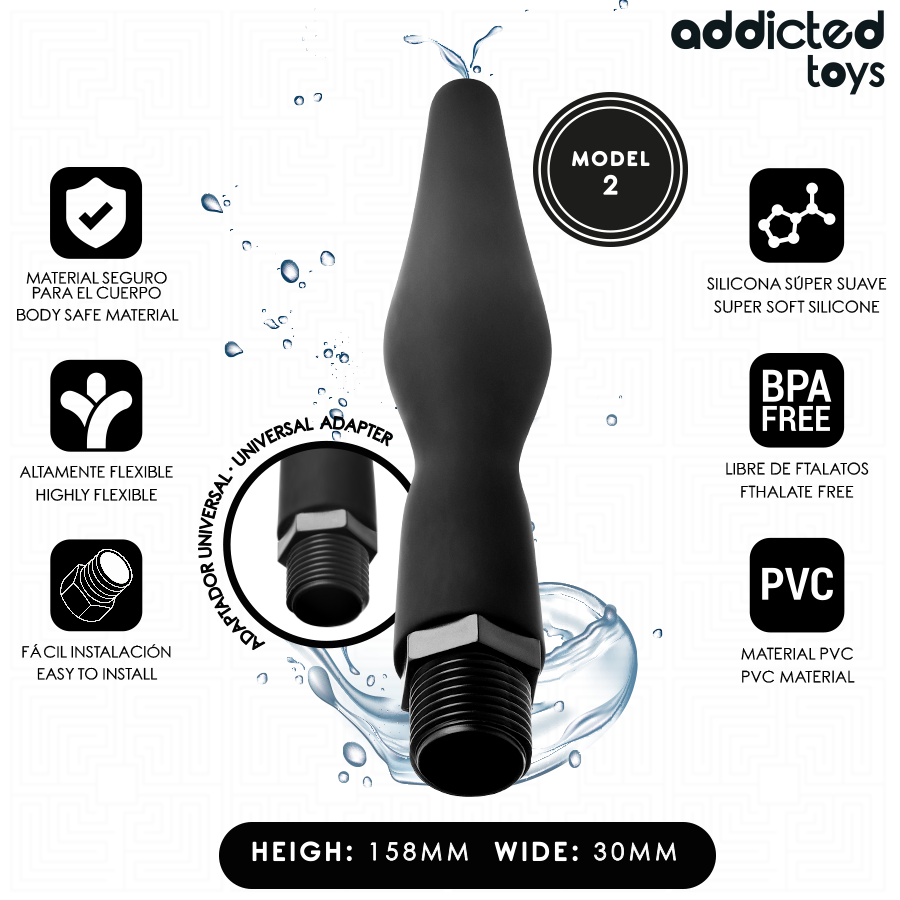 ADDICTED TOYS – ANAL CLEANER WITH UNIVERSAL ADAPTER MODEL 2