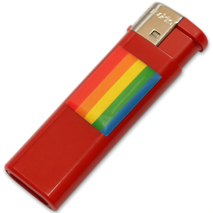 PRIDE – LIGHTER RED WITH LGBT FLAG