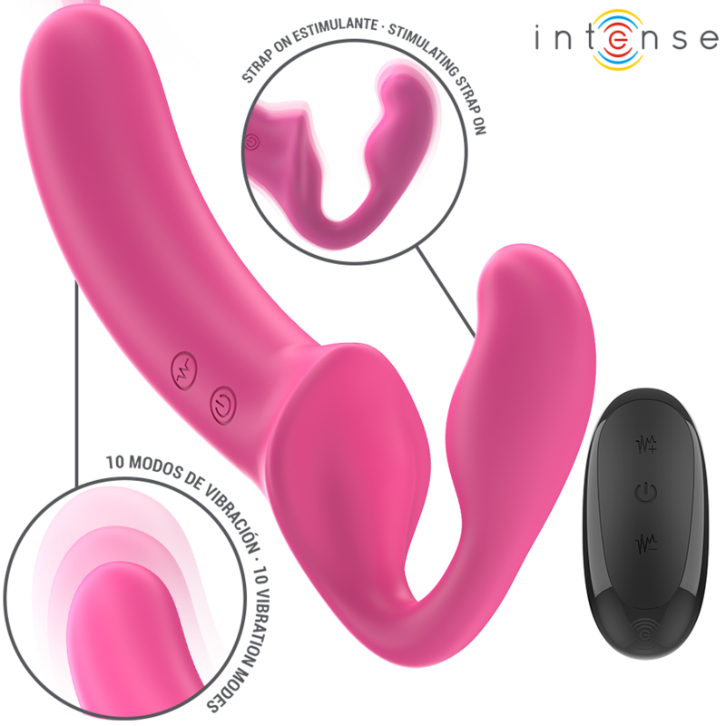 INTENSE – AMY DOUBLE VIBRATOR 20 CM PINK REMOTE CONTROL