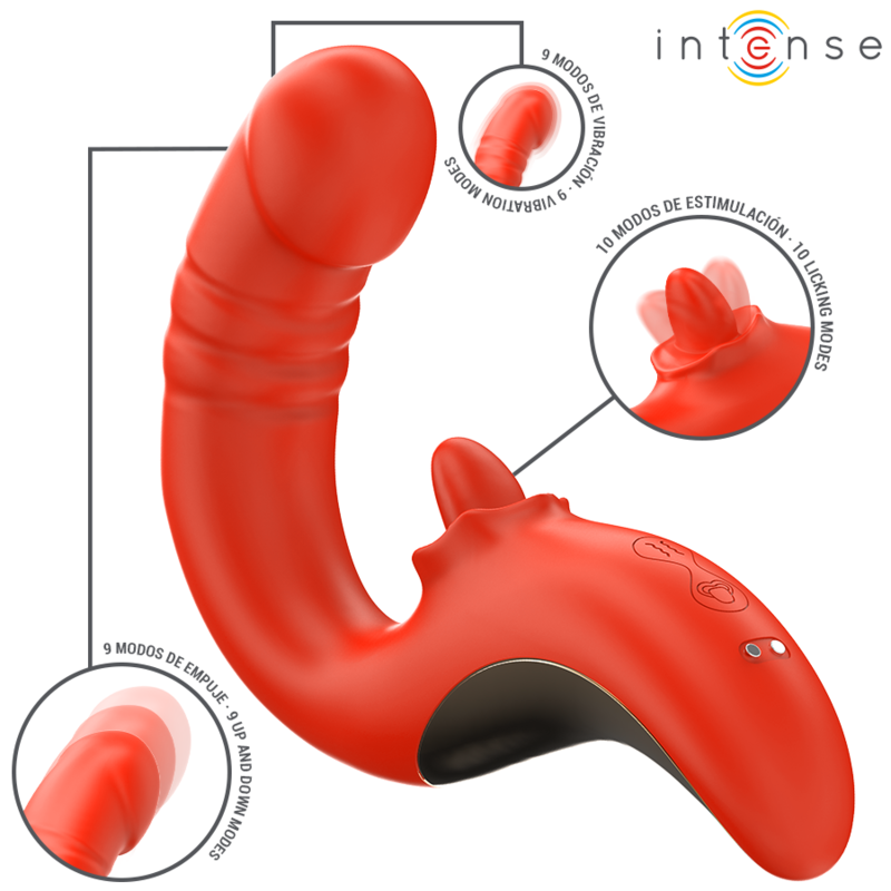 INTENSE – PAULINA VIBRATOR AND STIMULATOR IN U SHAPE RED