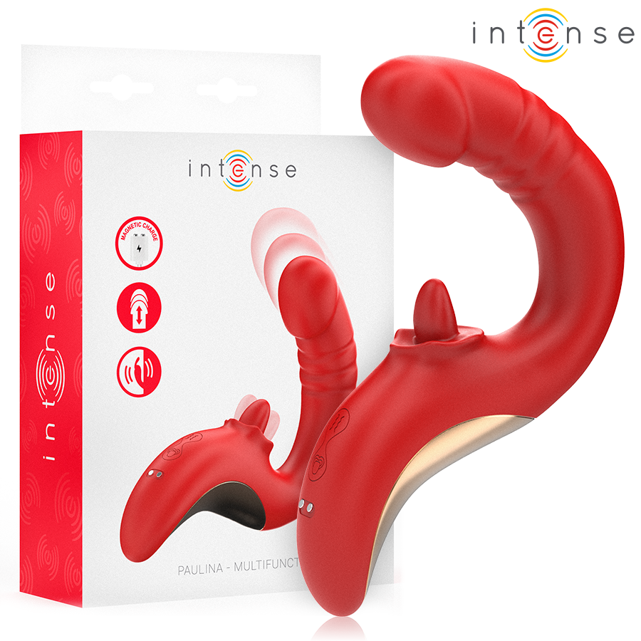 INTENSE – PAULINA VIBRATOR AND STIMULATOR IN U SHAPE RED