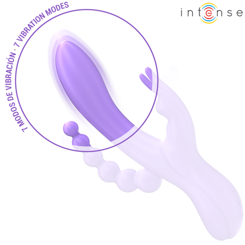 INTENSE - MIKO TRIPLE VIBRATOR RABBIT STIMULATOR ANAL 7 VIBRATIONS PURPLE - Image 5
