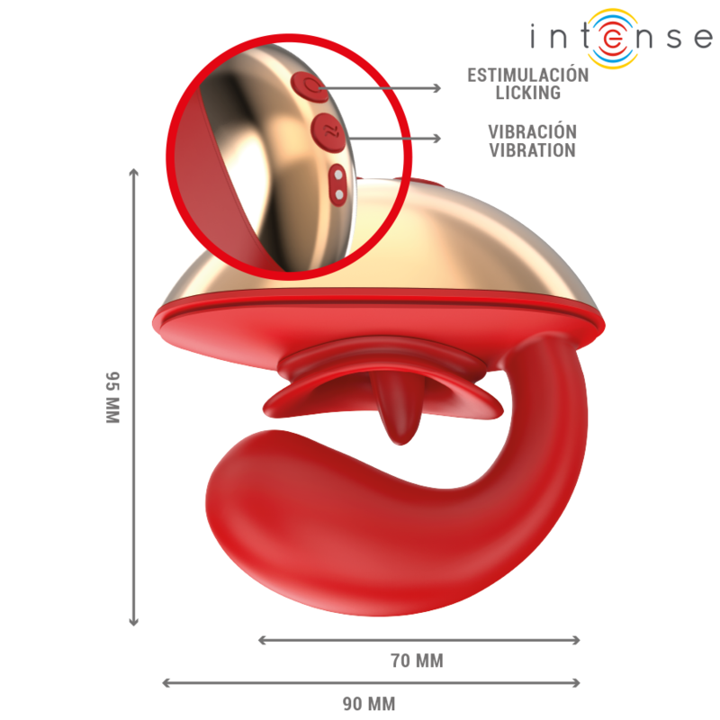INTENSE - MARIAH VIBRATOR STIMULATOR IN U SHAPE 10 VIBRATIONS RED - Image 5