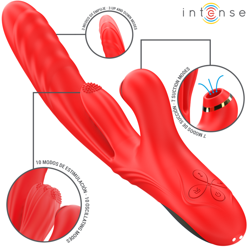 INTENSE – KAROL MULTIFUNCTION VIBRATOR THRUST  STIMULATION  STIMULATING WAVES RED