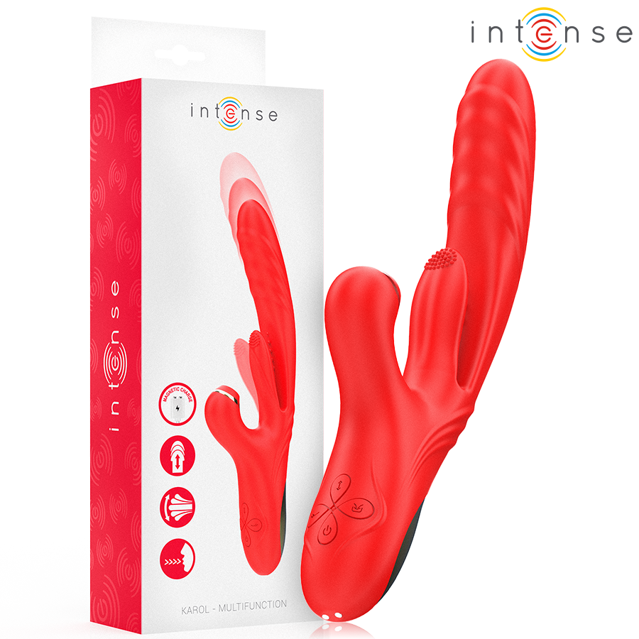 INTENSE – KAROL MULTIFUNCTION VIBRATOR THRUST  STIMULATION  STIMULATING WAVES RED
