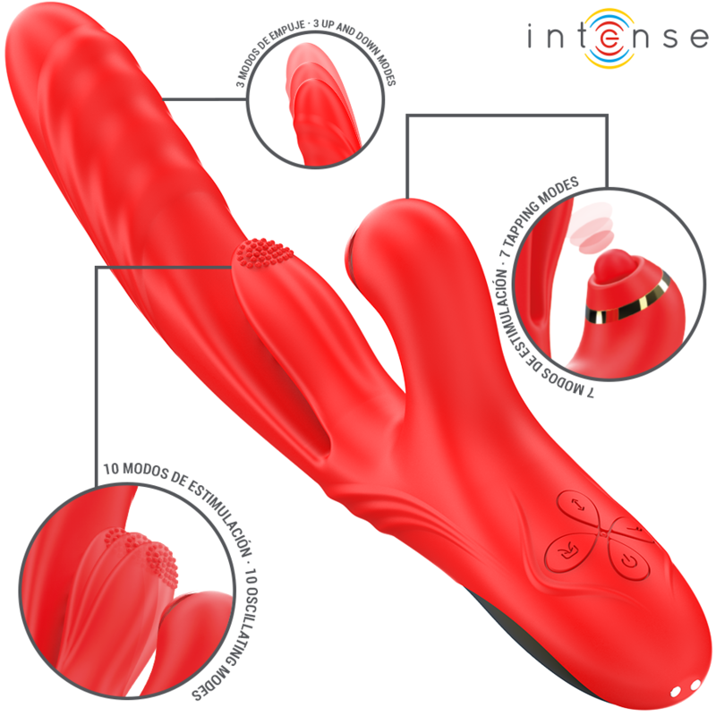 INTENSE – ROSALIA MULTIFUNCTION VIBRATOR 3 IN 1 RED