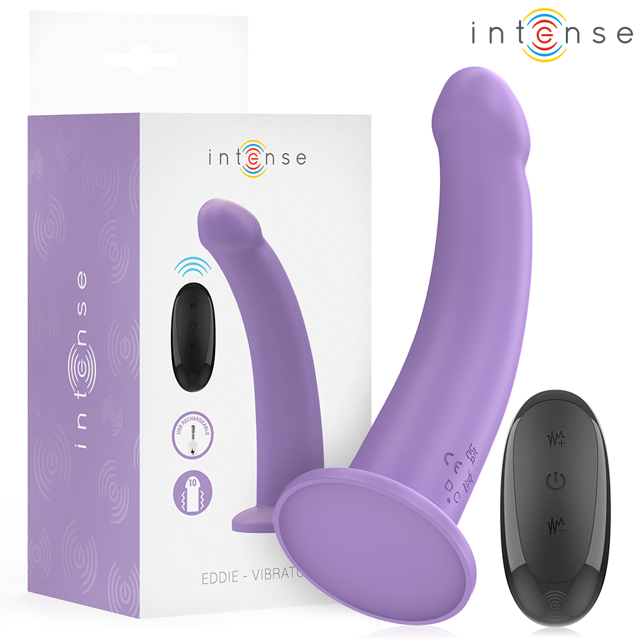 INTENSE – EDDIE VIBRATOR 17.5 CM 10 VIBRATIONS PURPLE REMOTE CONTROL