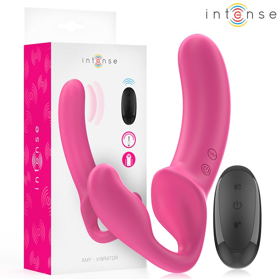 INTENSE – AMY DOUBLE VIBRATOR 20 CM PINK REMOTE CONTROL