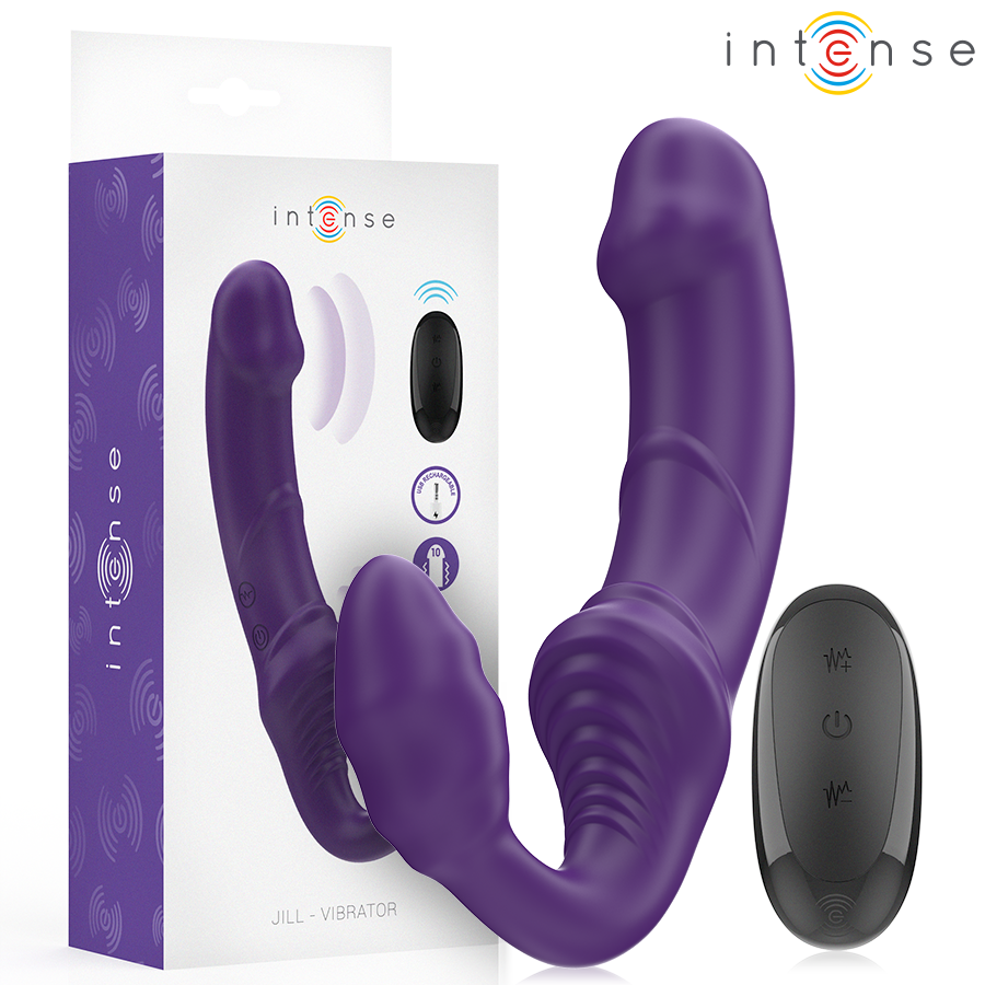 INTENSE – JILL DOUBLE VIBRATOR 20 CM PURPLE REMOTE CONTROL