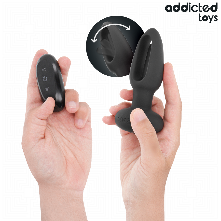 ADDICTED TOYS – ANAL PLUG WITH VIBRATING TONGUE AND REMOTE CONTROL