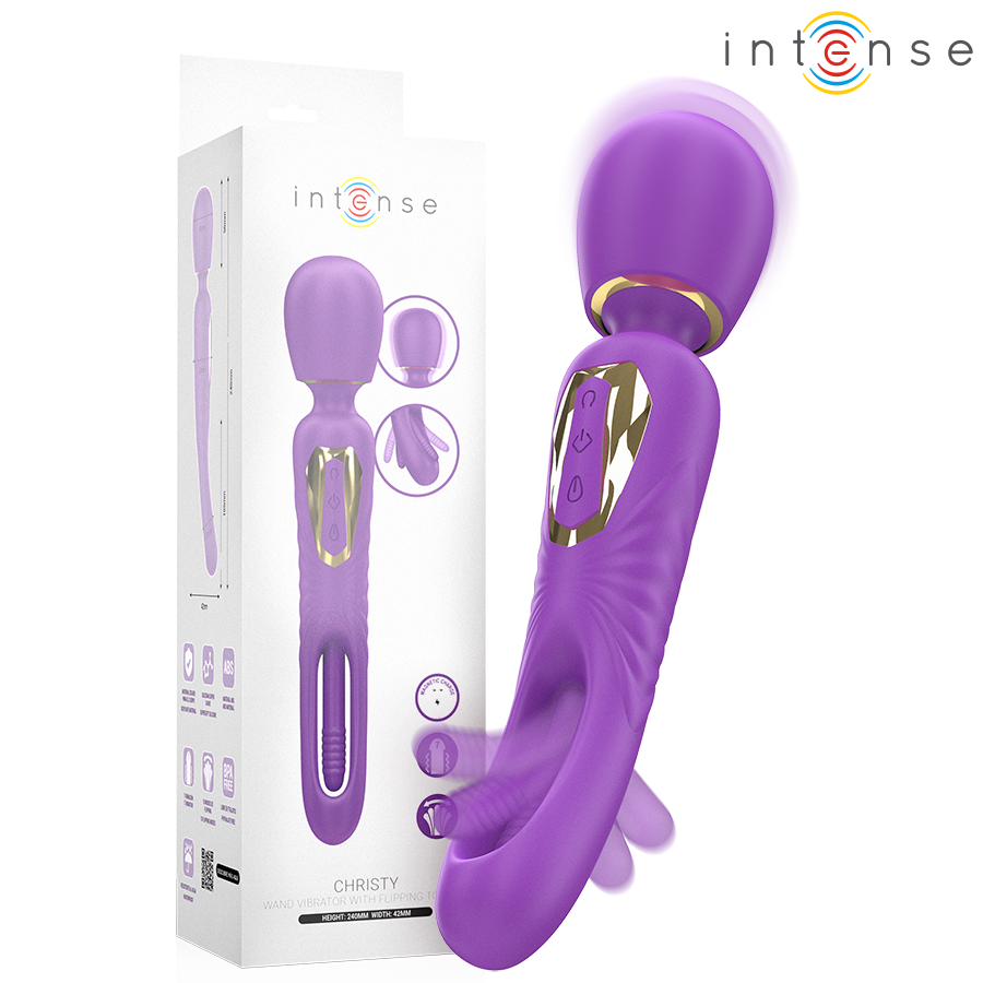 INTENSE – CHRISTY VIBRATING WAND WITH FLIPPING TONGUE