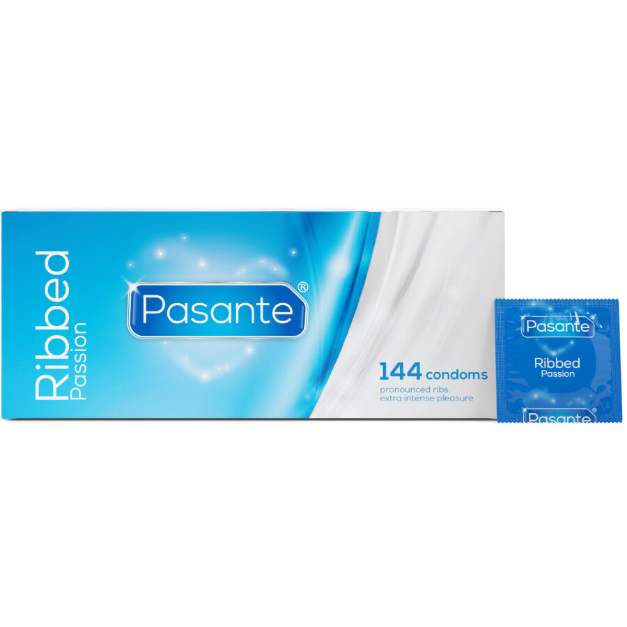 PASANTE – RIBBED PASSION CONDOMS BOX 144 UNITS