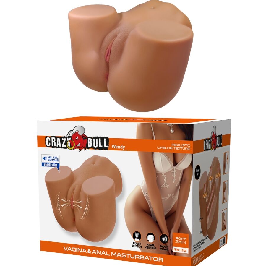 CRAZY BULL – WENDY REALISTIC FEMALE BUTT VIBRATOR AND SUCKER WITH SOUND 11 KG