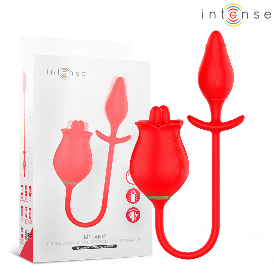 INTENSE – MELANIE DOUBLE CLITORIS STIMULATOR WITH ZIGZAG TONGUE