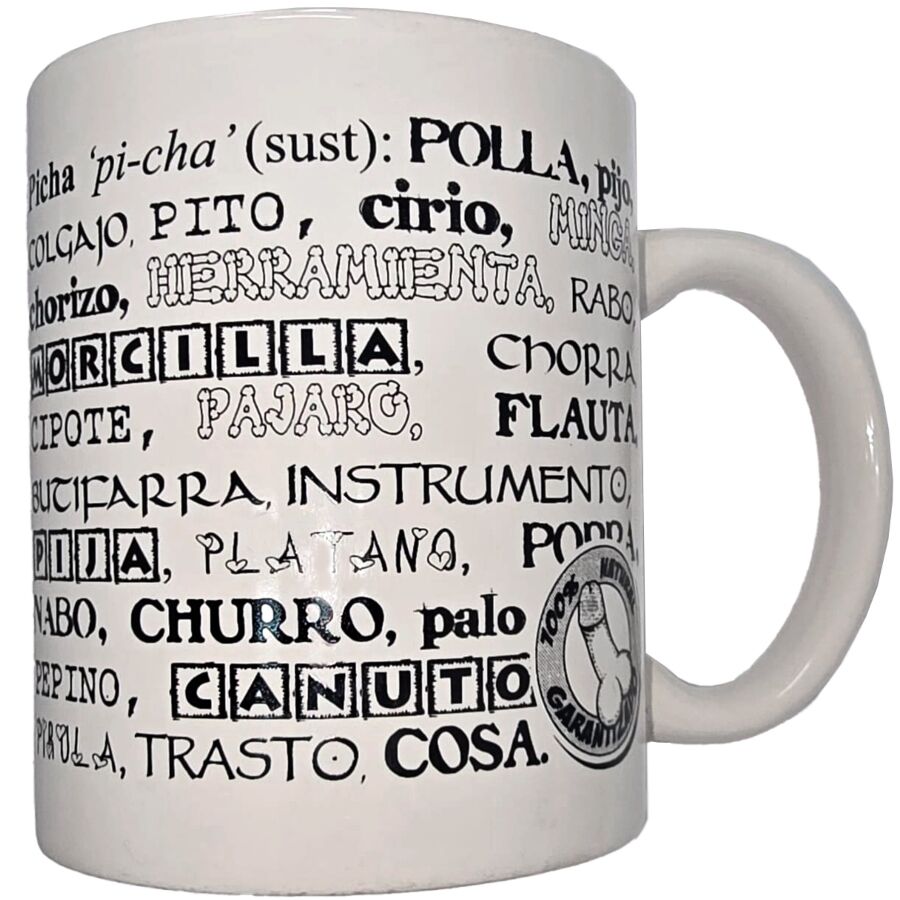 DIABLO PICANTE – WHITE MUG WITH PENIS SYNONYMS 370 ML
