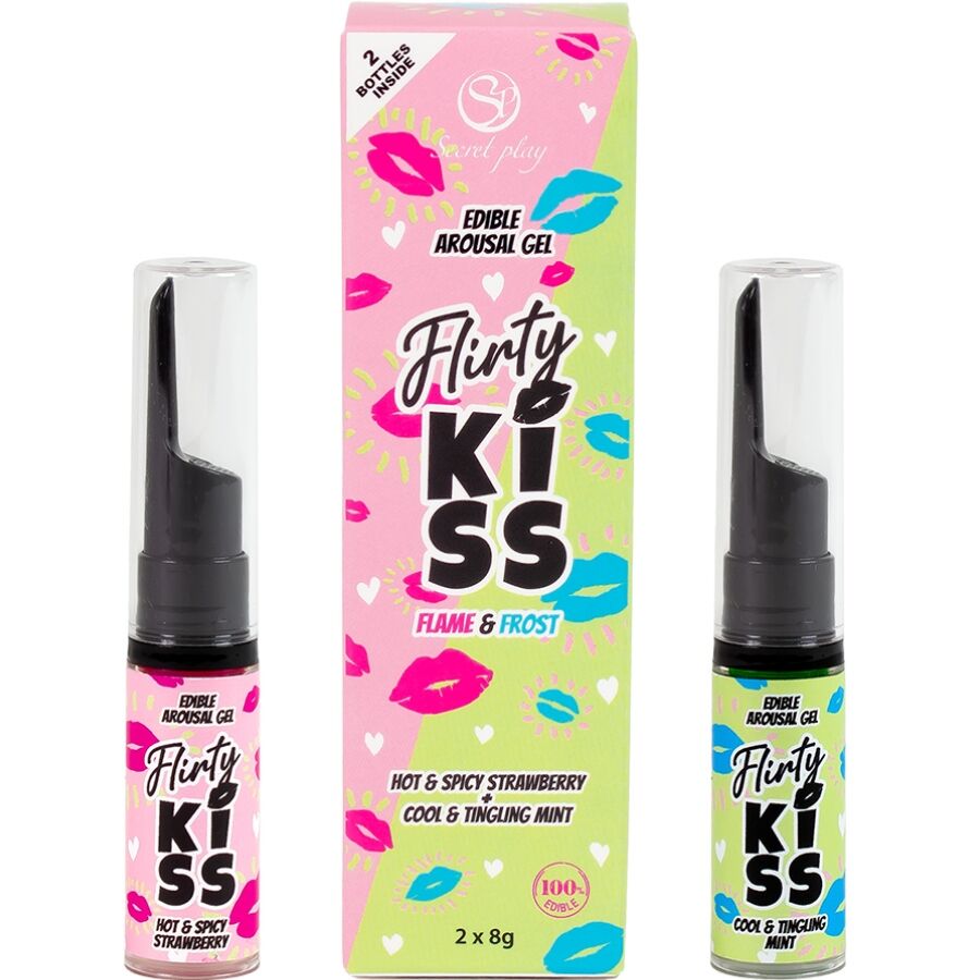 SECRETPLAY – FLIRTY KISS GELS WITH ORAL SEX EFFECTS STRAWBERRY  MINT 2 x 8 GR