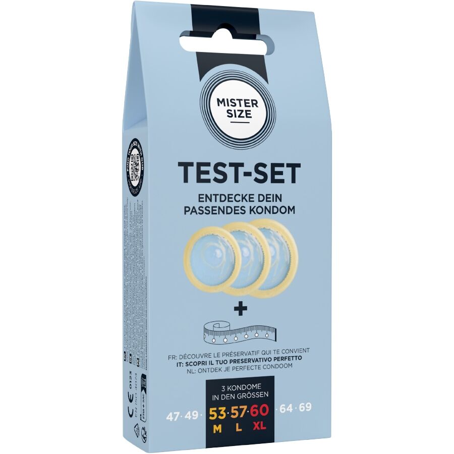 MISTER SIZE – TEST SET 3 DIFFERENT SIZED CONDOMS + MEASURING TAPE
