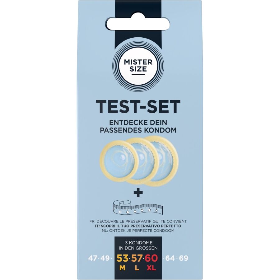 MISTER SIZE – TEST SET 3 DIFFERENT SIZED CONDOMS + MEASURING TAPE