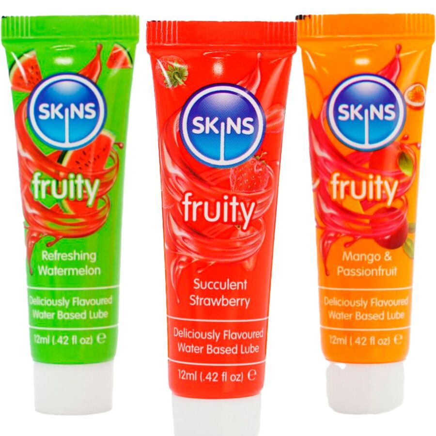 SKINS – FRUITY LUBES KIT WATERMELON, STRAWBERRY  MANGO LUBRICANTS 3 x 12 ML