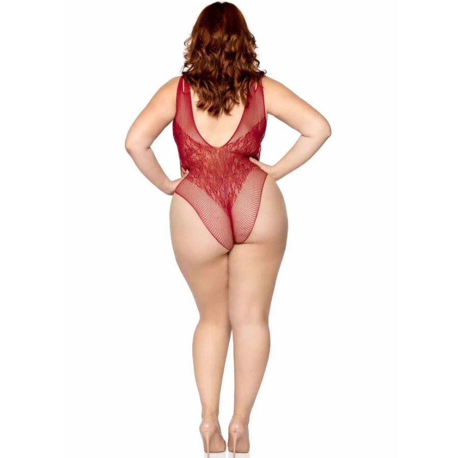 LEG AVENUE - 81641X SEAMLESS BODYSUIT BURGUNDY SIZE 1X/2X - Image 5