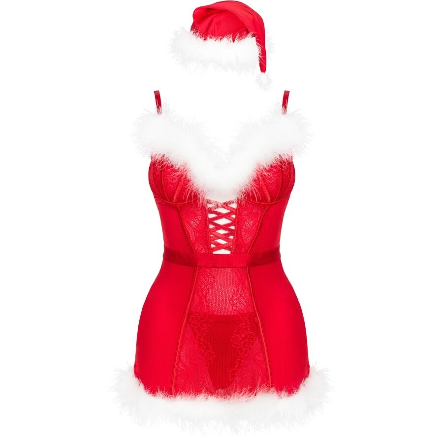 LIVCO CORSETTI FASHION - AGETHE LC 90607 CHEMISE + THONG + CHRISTMAS HAT L/XL - Image 4