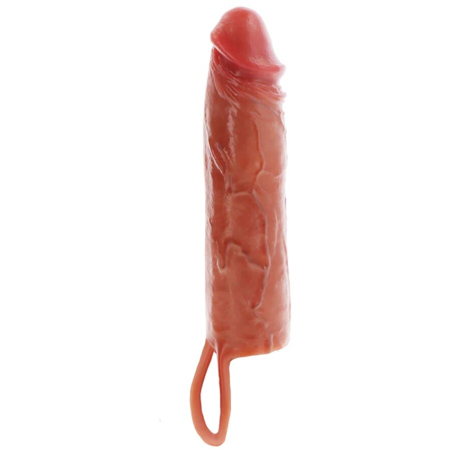 GET REAL – HYDRATED SKIN SILICONE PENIS SLEEVE CARAMEL 20 CM