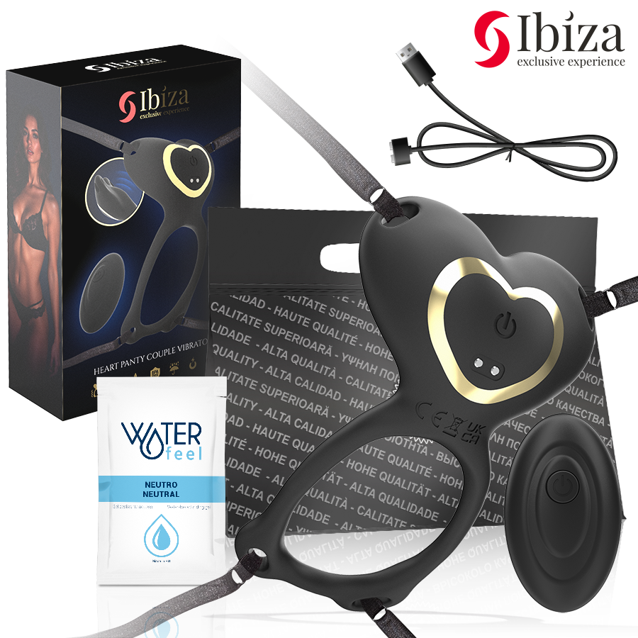 IBIZA – HEART PANTY COUPLE VIBRATOR REMOTE CONTROL