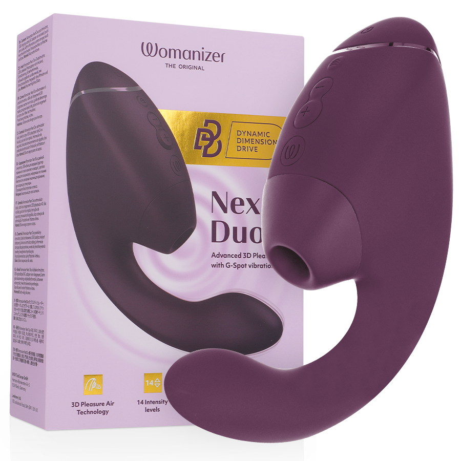 WOMANIZER – DUO NEXT DUAL CLITORAL  G-SPOT STIMULATOR DARK PURPLE
