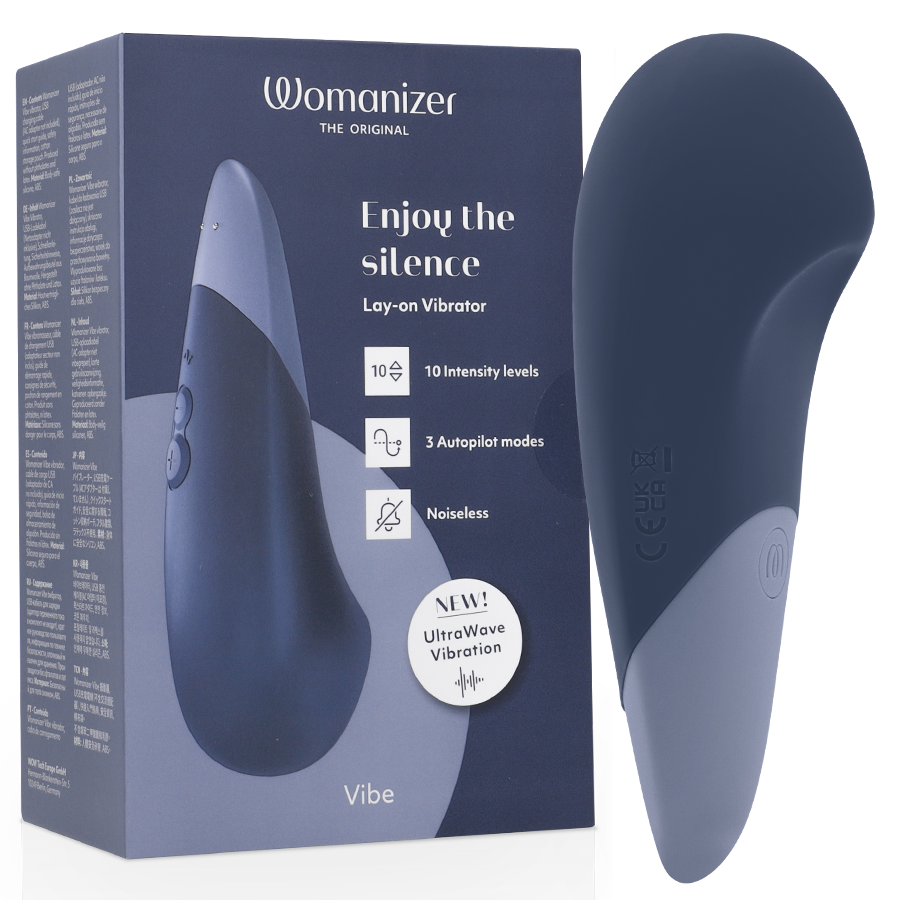 WOMANIZER – VIBE LAY-ON SILENT VIBRATOR DARK BLUE