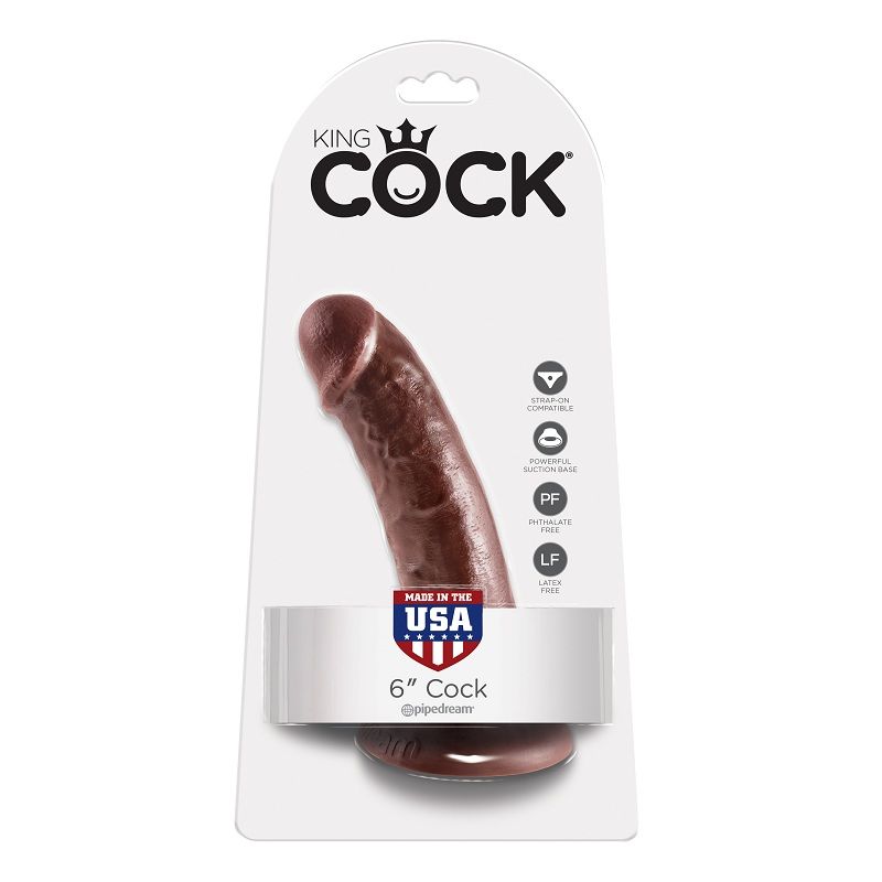 KING COCK – 6″ COCK BROWN 15.2 CM