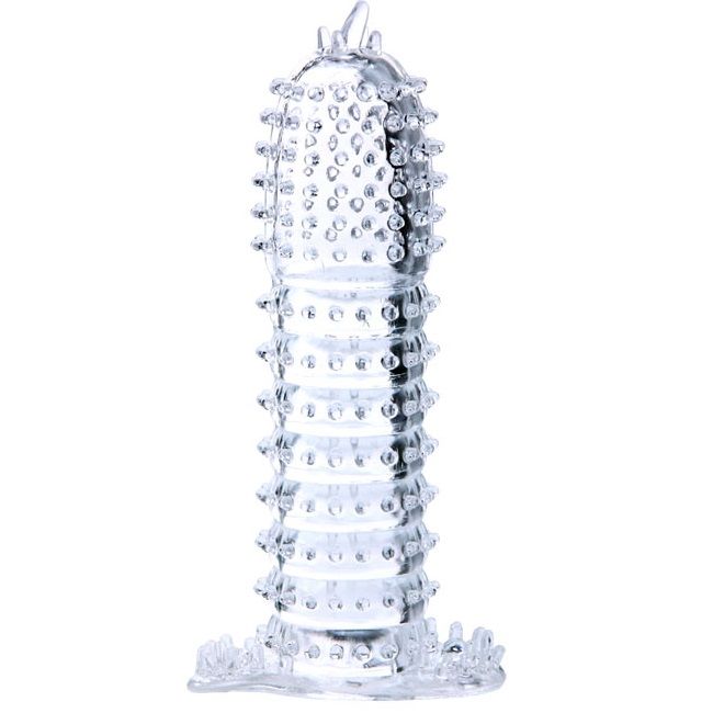 BAILE – PENIS SHEATH WITH TRANSPARENT STIMULATING POINTS 14 CM