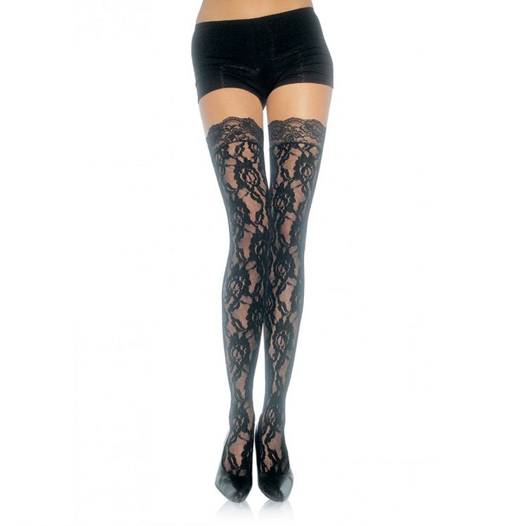 LEG AVENUE – FLORAL LACE STOCKINGS