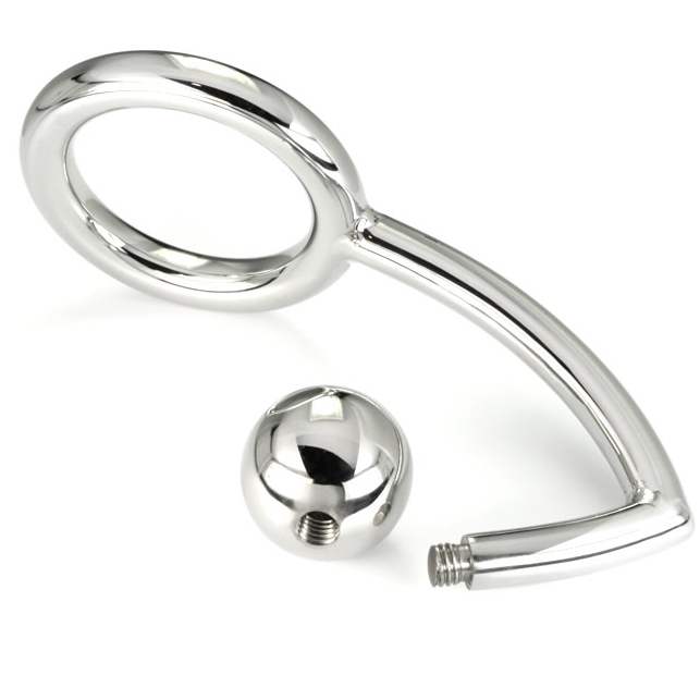METAL HARD – COCK RING RING WITH ANAL INTRUDER HOOK 45MM