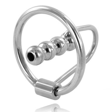 METAL HARD – GLAND RING WITH URETHRAL PLUG 28MM