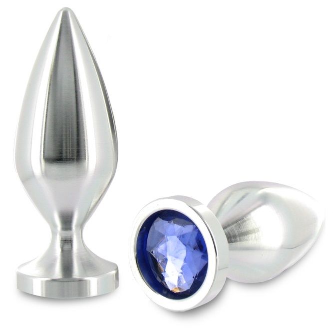 METAL HARD – ANAL PLUG ALIMINUM CRYSTAL COLOR MEDIUM 8.89CM