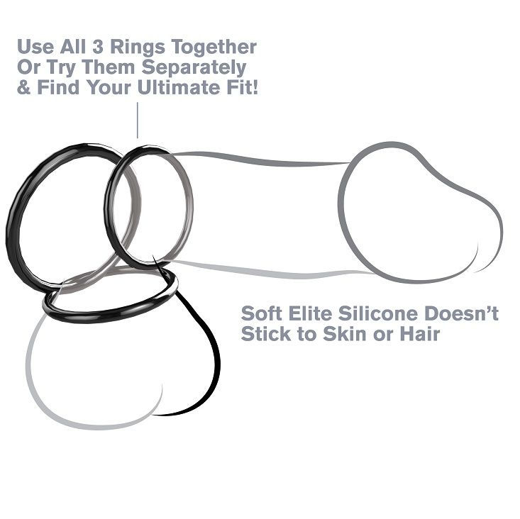 FANTASY C-RINGZ – SILICONE 3 RING STAMINA SET