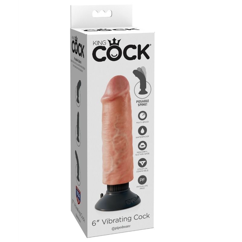 KING COCK – 15.24 CM VIBRATING COCK FLESH