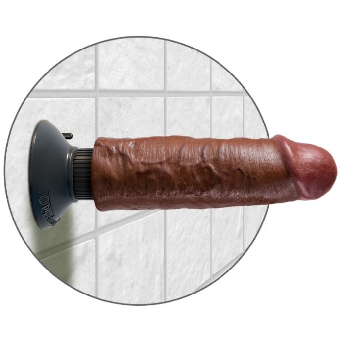 KING COCK - VIBRATING COCK BROWN 15.24 CM - Image 5