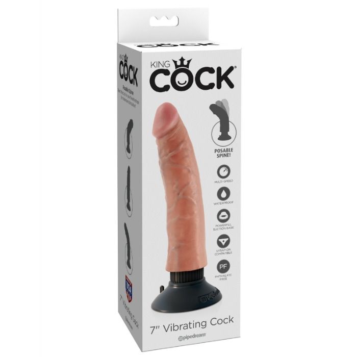 KING COCK – 17.78 CM VIBRATING COCK FLESH