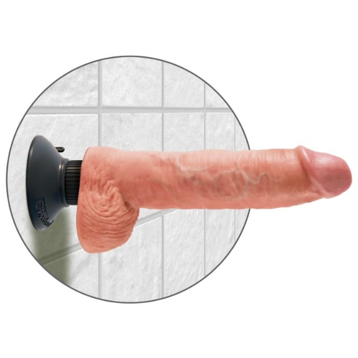 KING COCK - 25.5 CM VIBRATING COCK WITH BALLS FLESH - Image 4