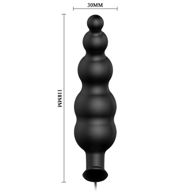 PRETTY LOVE - ANAL PLUG SILICONE EXTRA STIMULATION AND 12 VIBRATION MODES BLACK REMOTE CONTROL - Image 5
