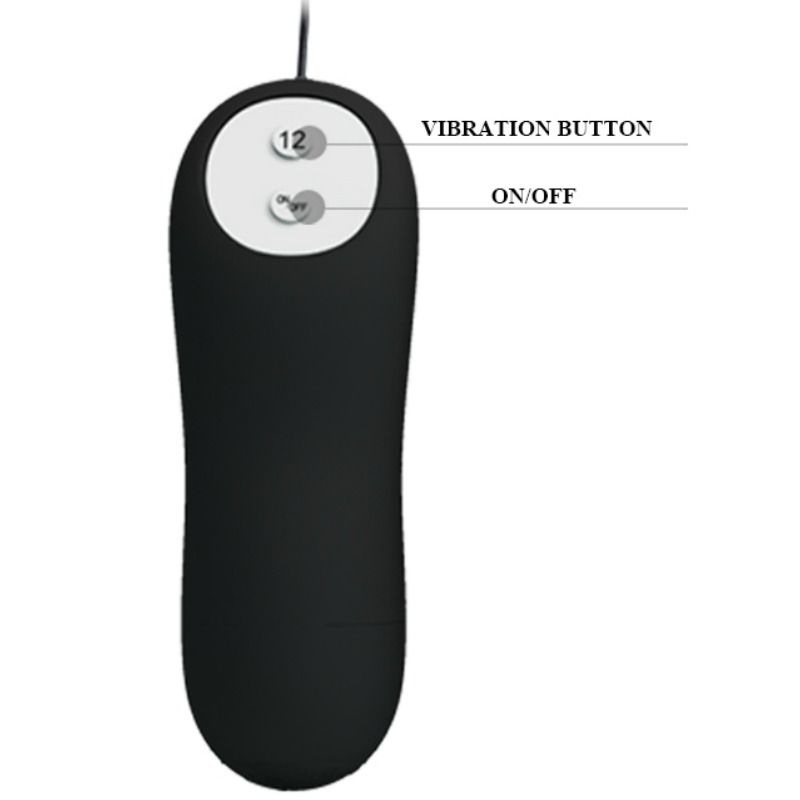 PRETTY LOVE – ANAL PLUG ANCHOR FORM SILICONE 12 VIBRATION MODES BLACK