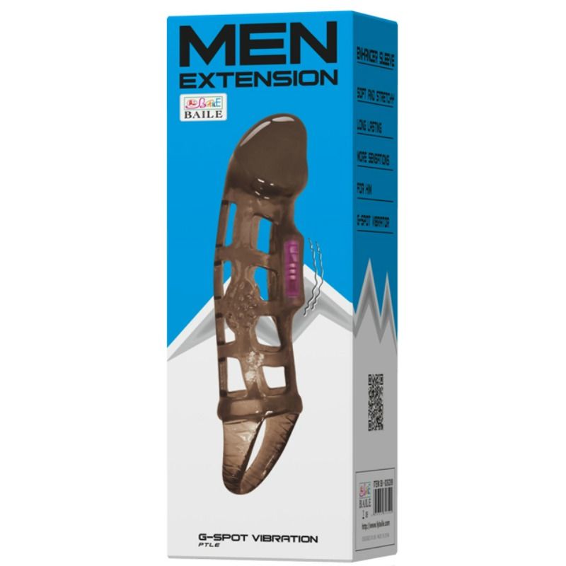 BAILE – PENIS EXTENSION SLEEVE WITH VIBRATION AND STRAP 13.5 CM